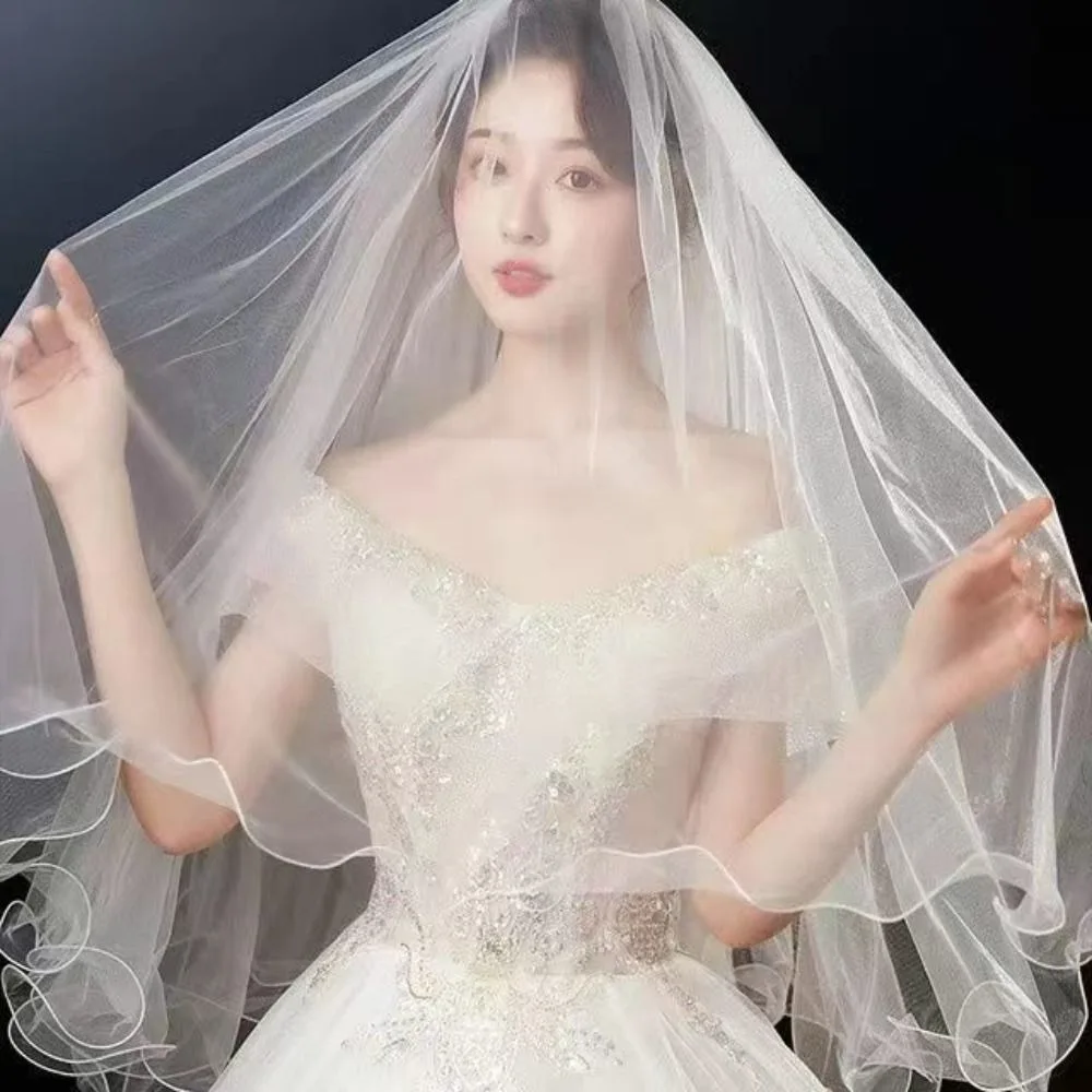 New Two Layer Bridal Veil Soft Tulle Short Wedding Veils Curled White Bride Head Gauze Wedding Accessories
New Two Layer Bridal Veil Soft Tulle Short Wedding Veils Curled White Bride Head Gauze Wedding Accessories