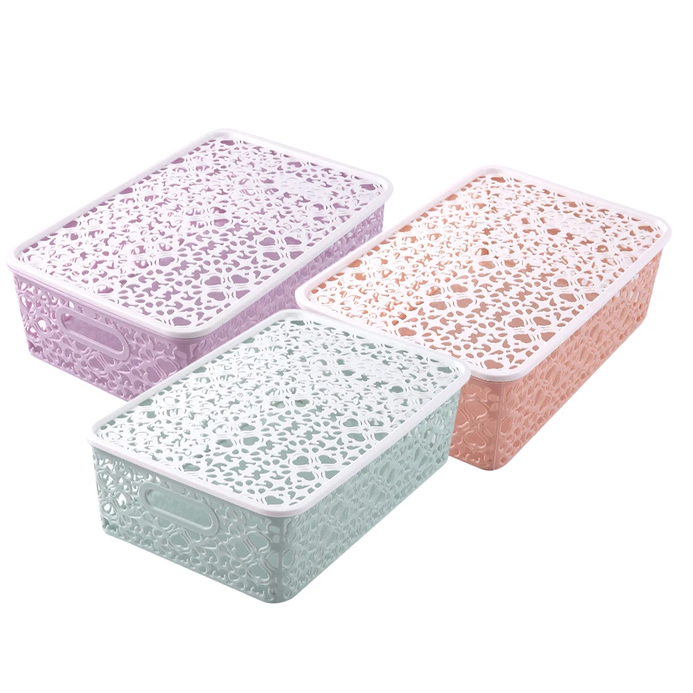 3pcs Storage Baskets Large Size Blue Purple Pink Plastic Containers Lids Kitchen Bedroom Wardrobe ganization Boxes
3pcs Storage Baskets Large Size Blue Purple Pink Plastic Containers Lids Kitchen Bedroom Wardrobe ganization Boxes