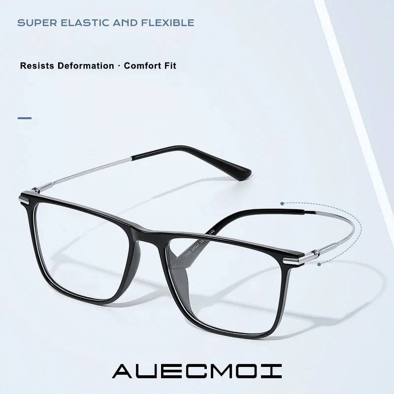 AUECMOI DESIGN Men Square Titanium Glasses Ultralight Memory TR Frame Business Myopia Prescription Eyewear Optical Glasses
AUECMOI DESIGN Men Square Titanium Glasses Ultralight Memory TR Frame Business Myopia Prescription Eyewear Optical Glasses