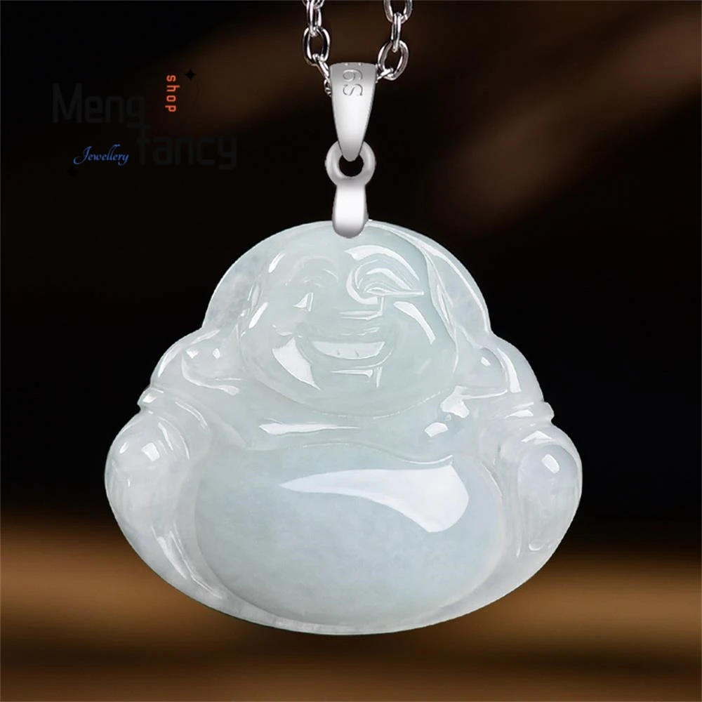 Natural Burmese A-grade Jadeite Little Buddha Laughing Buddha Ice Stone Jade Pendant Couple Exquisite Jewelry Charm Holiday Gift
Natural Burmese A-grade Jadeite Little Buddha Laughing Buddha Ice Stone Jade Pendant Couple Exquisite Jewelry Charm Holiday Gift