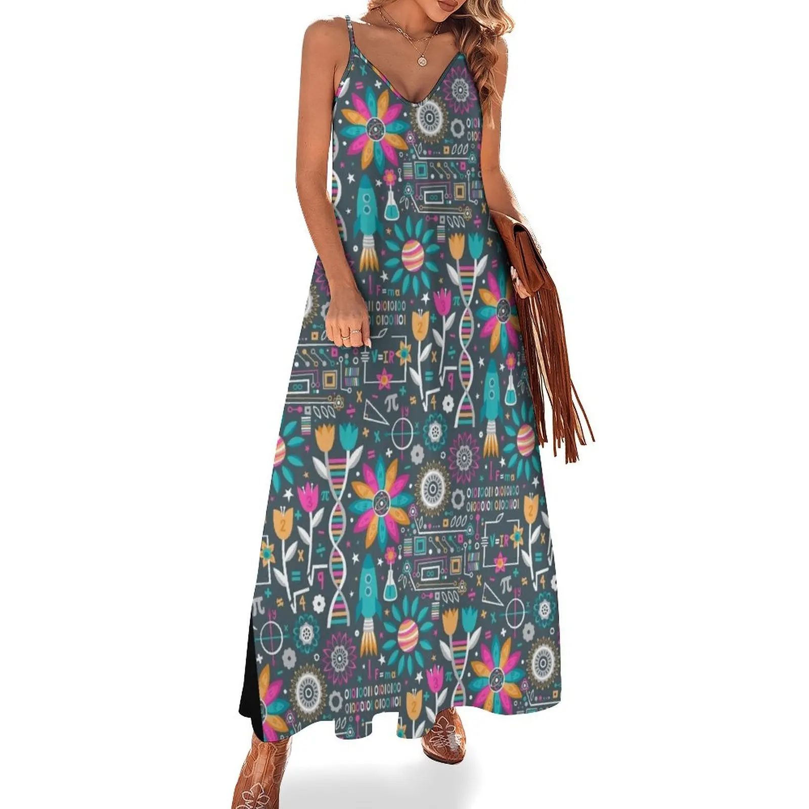 Flowers and STEMs Sleeveless Long Dress elegant dresses for women long dress women summer Dress
Flowers and STEMs Sleeveless Long Dress elegant dresses for women long dress women summer Dress