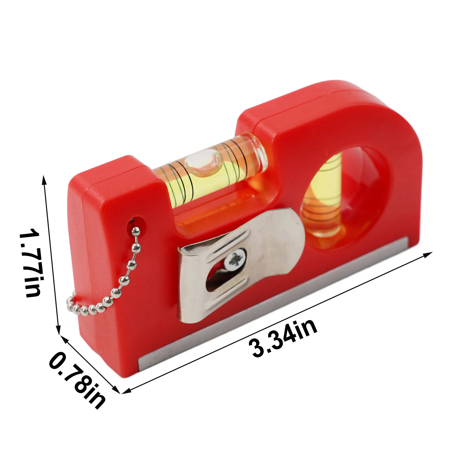 Key Chain Leveler Keyring Level with Magnetic Base and Shockproof Vials for Easy Horizontal Vertical Determination
Key Chain Leveler Keyring Level with Magnetic Base and Shockproof Vials for Easy Horizontal Vertical Determination