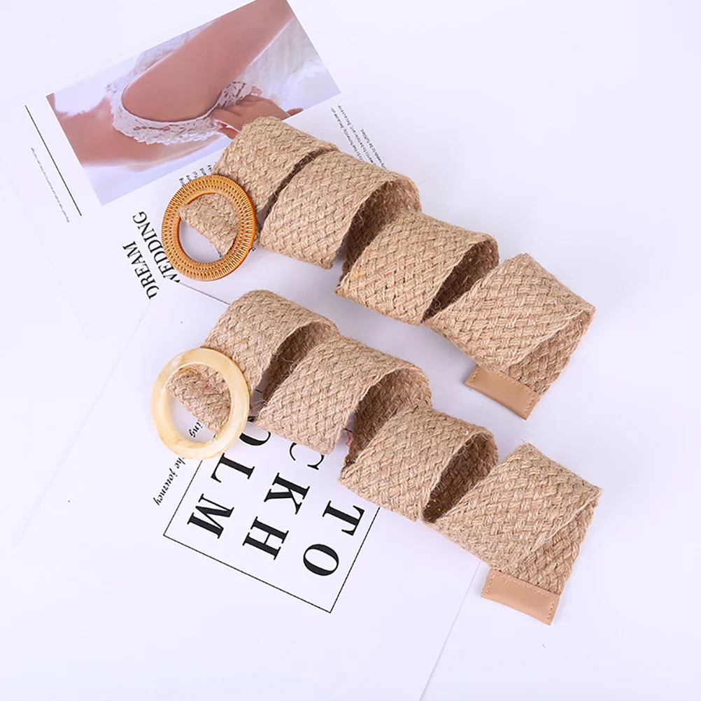 Wooden Accessory Cotton Waist Linen Material Round Buckle Women Women Fashion Belt Lady Belt
Wooden Accessory Cotton Waist Linen Material Round Buckle Women Women Fashion Belt Lady Belt
