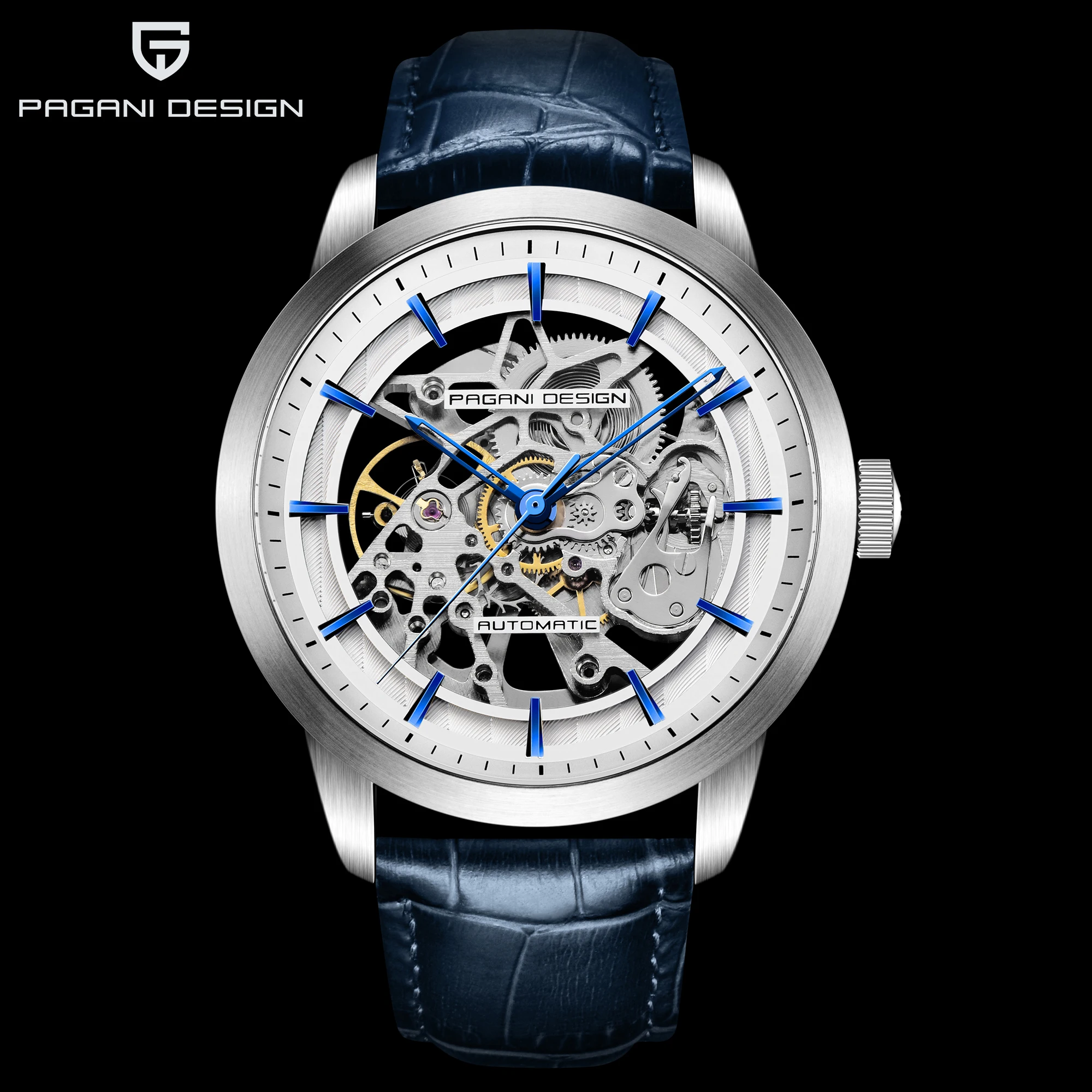 Pagani Design PD1638 Men Automatic Mechanical Watch 30M Waterproof Luminous Skeleton Mineral Glass Business Casual Gift
Pagani Design PD1638 Men Automatic Mechanical Watch 30M Waterproof Luminous Skeleton Mineral Glass Business Casual Gift