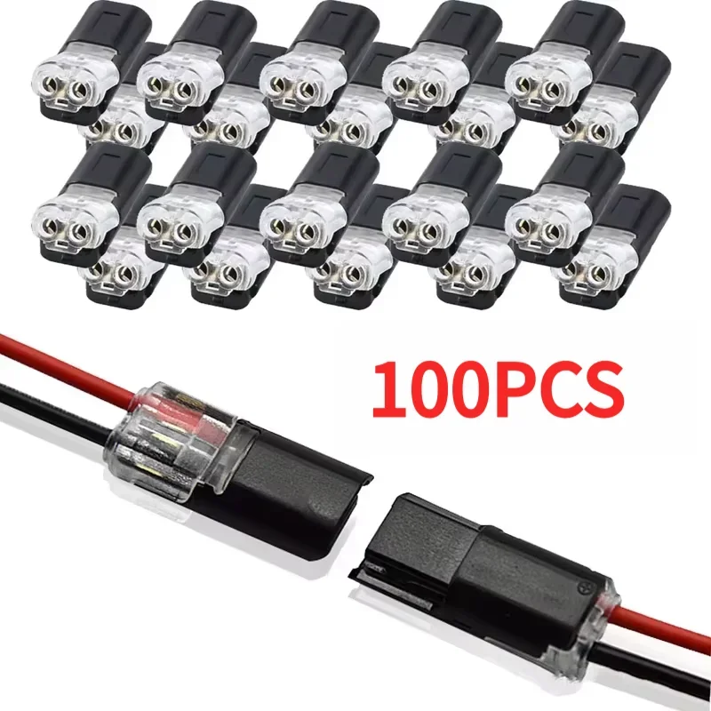 100pcs Double-Wire Plug-in Connector with Locking Buckle Pluggable LED Wire Connector 2 Pin 2 Way Universal Compact Wire
100pcs Double-Wire Plug-in Connector with Locking Buckle Pluggable LED Wire Connector 2 Pin 2 Way Universal Compact Wire