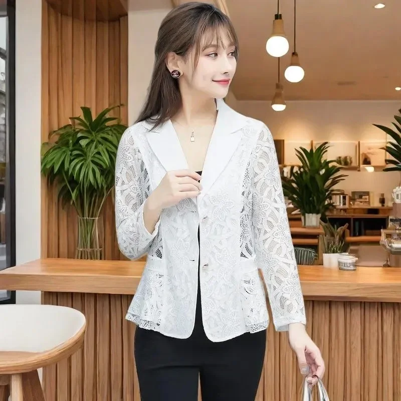 Женский пиджак с вырезами, весна-лето 2026, новая верхняя одежда, корейский кружевной пиджак, пальто, тонкое благородное темпераментное женское пальто, топ
Женский пиджак с вырезами, весна-лето 2026, новая верхняя одежда, корейский кружевной пиджак, пальто, тонкое благородное темпераментное женское пальто, топ
