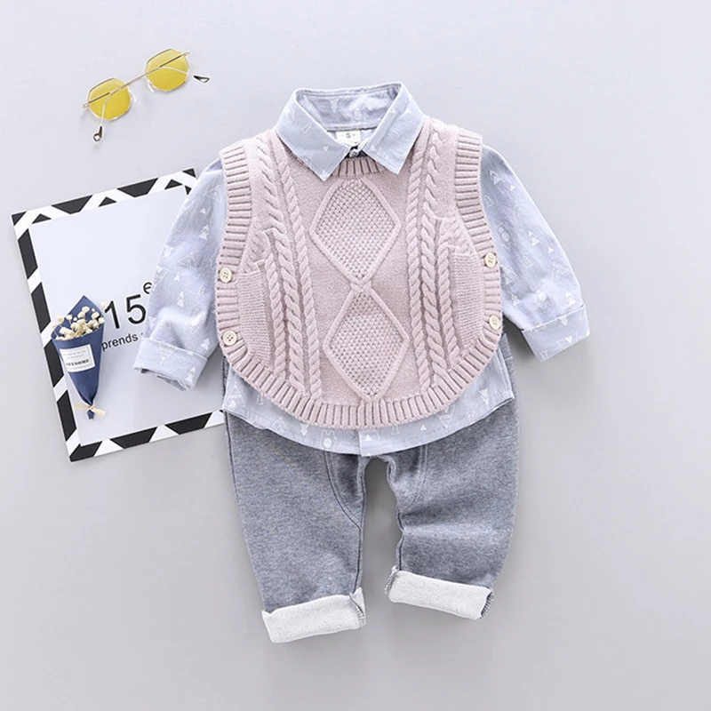 Spring Autumn Fashion Kids 3Pcs Gentleman Outfits Sweater Vest + Shirt + Pants Children Clothing Sets Cotton Toddler Boy Clothes
Spring Autumn Fashion Kids 3Pcs Gentleman Outfits Sweater Vest + Shirt + Pants Children Clothing Sets Cotton Toddler Boy Clothes