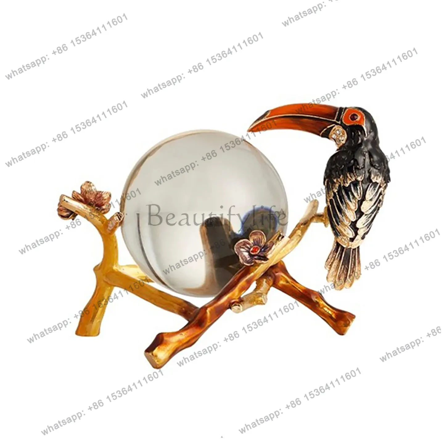 Ornament light luxury high-end enamel colored parrot crystal ball living room TV cabinet office decoration
Ornament light luxury high-end enamel colored parrot crystal ball living room TV cabinet office decoration