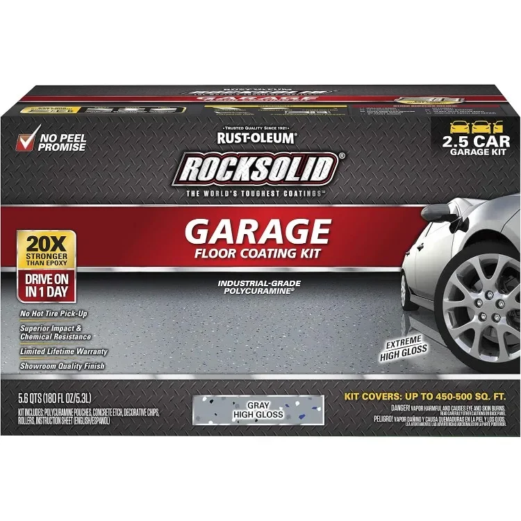 home.Rocksolid Polycuramine Garage Oil Floor Coating, 2.5 Car Kit, Gray, 180 Fl Oz (Pack of 1)
home.Rocksolid Polycuramine Garage Oil Floor Coating, 2.5 Car Kit, Gray, 180 Fl Oz (Pack of 1)