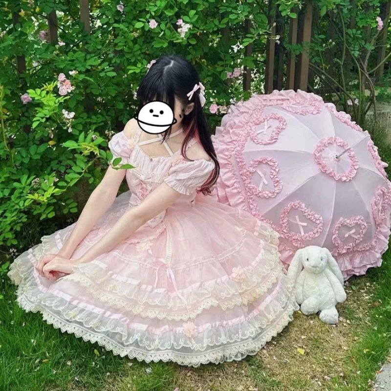 Lolita Princess Umbrella for Sun Rain Lace Birdcage Parasol Vintage Frilly Sunshade UV Protection Folding Parasol for Cosplay
Lolita Princess Umbrella for Sun Rain Lace Birdcage Parasol Vintage Frilly Sunshade UV Protection Folding Parasol for Cosplay