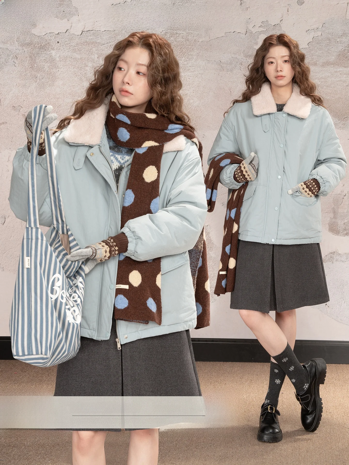 Loveheynew Светло-голубая хлопковая куртка с воротником из овечьей шерсти для женщин, зимняя, маленького размера, шикарная, свободная, повседневная верхняя одежда в корейском стиле, с длинными рукавами
Loveheynew Светло-голубая хлопковая куртка с воротником из овечьей шерсти для женщин, зимняя, маленького размера, шикарная, свободная, повседневная верхняя одежда в корейском стиле, с длинными рукавами