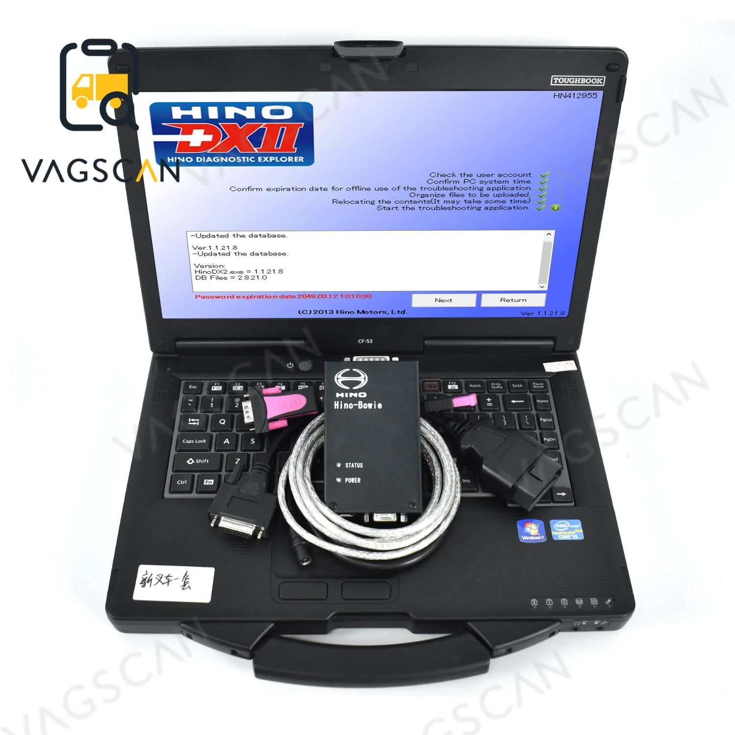 Latest Version 3.16 for Hino Bowie OBD2 USB Cable CF53 Laptop for Hino Diagnostic Explorer Truck Diagnostic Scanner Tool
Latest Version 3.16 for Hino Bowie OBD2 USB Cable CF53 Laptop for Hino Diagnostic Explorer Truck Diagnostic Scanner Tool