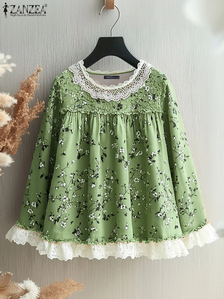 ZANZEA Vintage Lace Stitching Shirts 2025 Women Floral Printed Blouse Korean Casual Pleating Tops Bohemian Retro Spring Blusas
ZANZEA Vintage Lace Stitching Shirts 2025 Women Floral Printed Blouse Korean Casual Pleating Tops Bohemian Retro Spring Blusas