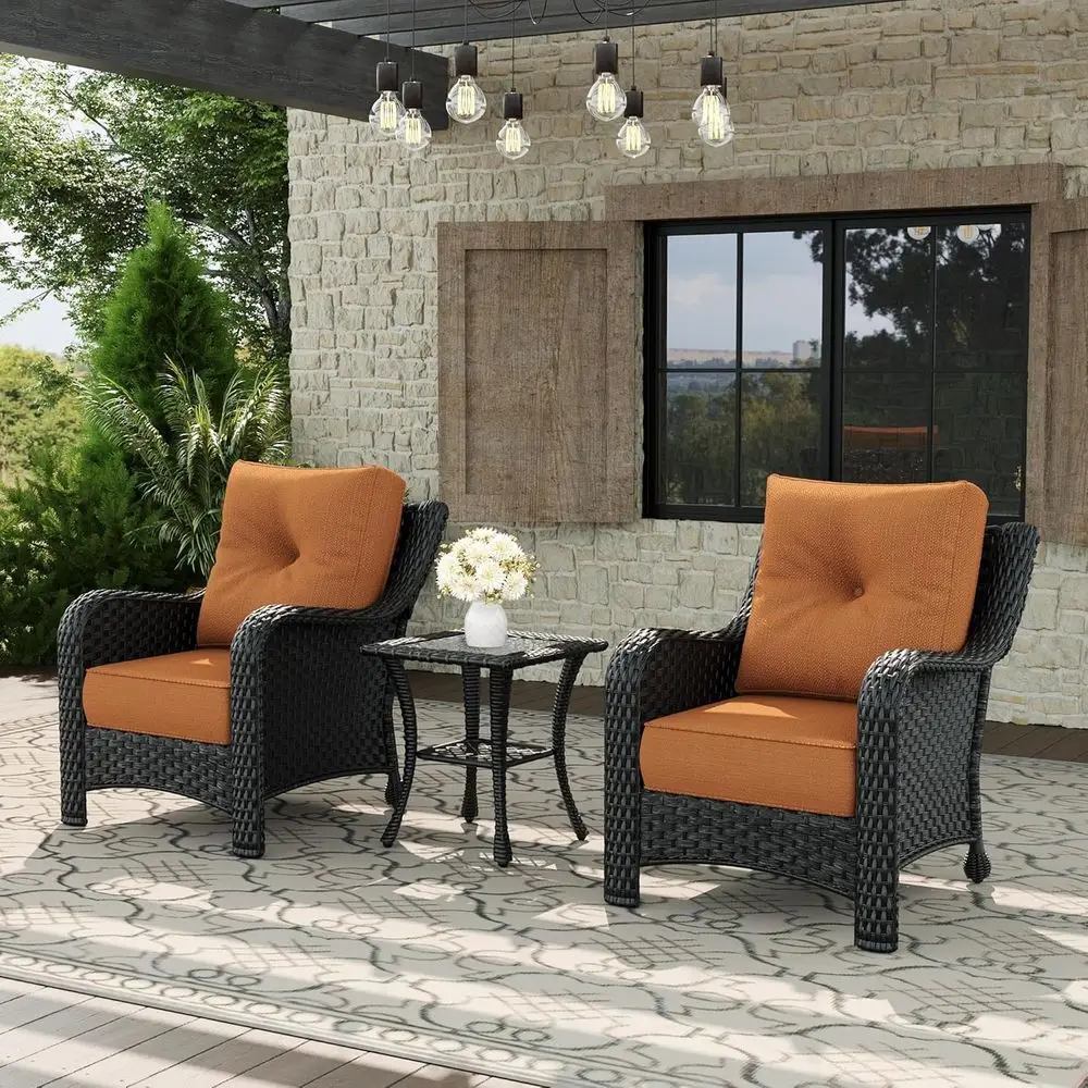 All-Weather Wicker 3-Piece Patio Furniture Set with Thick Cushioned Rattan Chair
All-Weather Wicker 3-Piece Patio Furniture Set with Thick Cushioned Rattan Chair