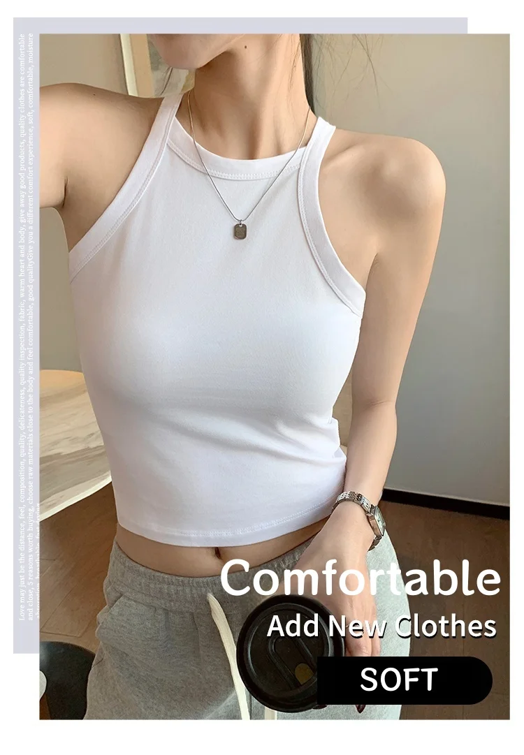 Camisole Vest Women Inner Summer Cotton High Waisted Short Neck Tops Designer Outer Wear
Camisole Vest Women Inner Summer Cotton High Waisted Short Neck Tops Designer Outer Wear