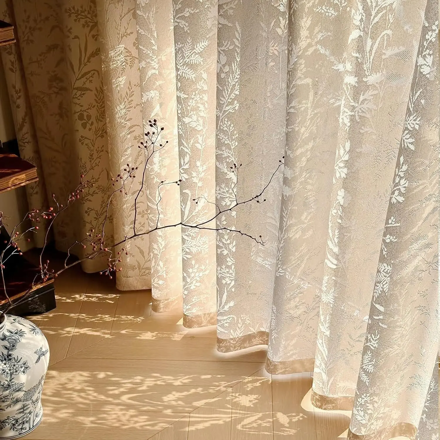 Double Pleats Lace Sheer Curtains 102 Inch Length 2 Panels Set, Elegant Light Filtering Window Treatment Drapes for Living Room
Double Pleats Lace Sheer Curtains 102 Inch Length 2 Panels Set, Elegant Light Filtering Window Treatment Drapes for Living Room