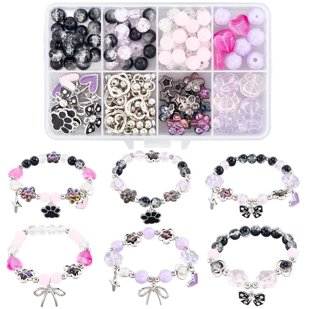 DIY Bowknot Bracelet Making Kit Including Glass Beads Alloy Enamel Pendants Flat Elastic String
DIY Bowknot Bracelet Making Kit Including Glass Beads Alloy Enamel Pendants Flat Elastic String