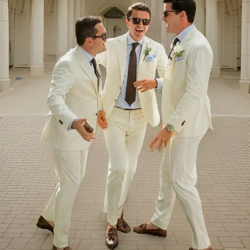 Linen Wedding Suits For Men Slim Fit Casual Groom Tuxedos 2 Pcs Notched Lapel Male Fashion Costume (Jacket+Pants)
Linen Wedding Suits For Men Slim Fit Casual Groom Tuxedos 2 Pcs Notched Lapel Male Fashion Costume (Jacket+Pants)