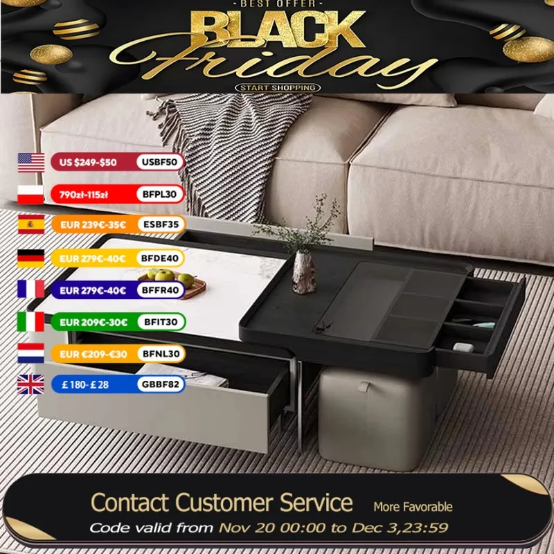 Unique Rectangle Coffee Table Luxury Storage Clear Floor Living Room Side Table Nordic Apartamento Mesa Centro Salon Furniture
Unique Rectangle Coffee Table Luxury Storage Clear Floor Living Room Side Table Nordic Apartamento Mesa Centro Salon Furniture