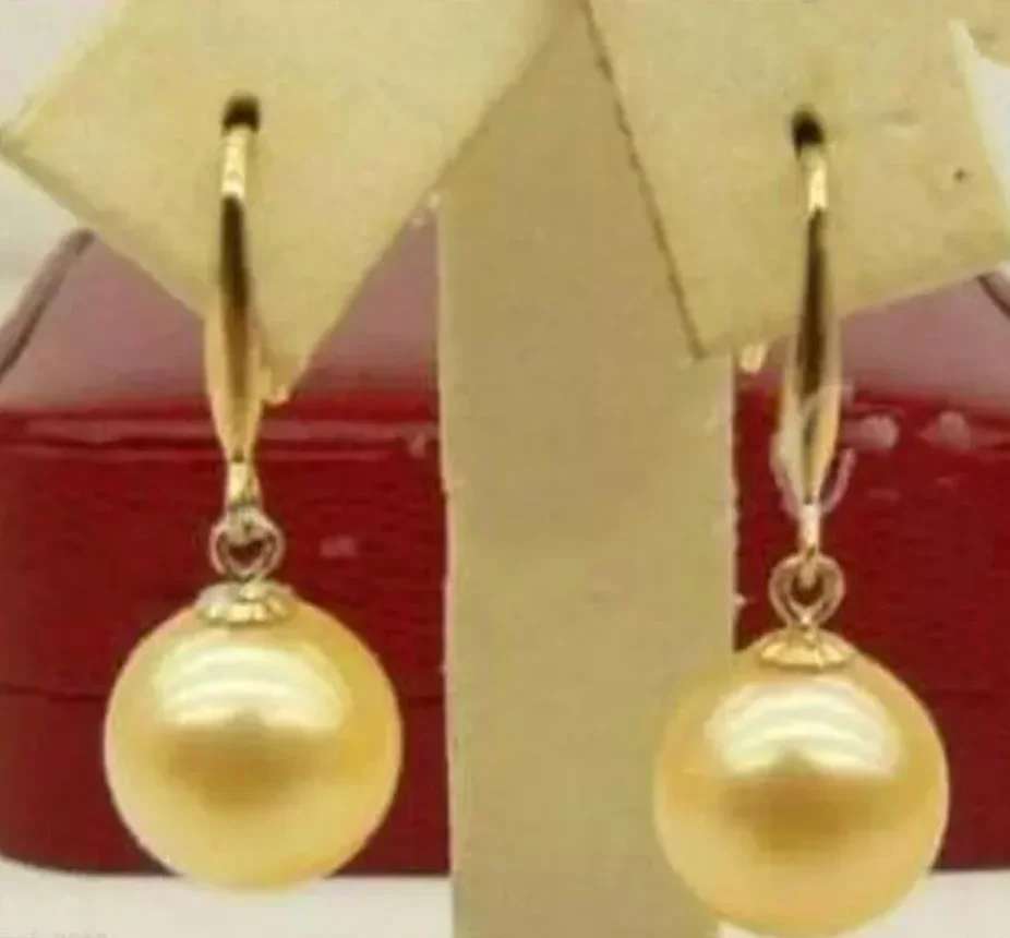 New Jewelry Earring fashion 8-12MM Genuine Gold South Sea Shell Pearl Earrings AAA
New Jewelry Earring fashion 8-12MM Genuine Gold South Sea Shell Pearl Earrings AAA