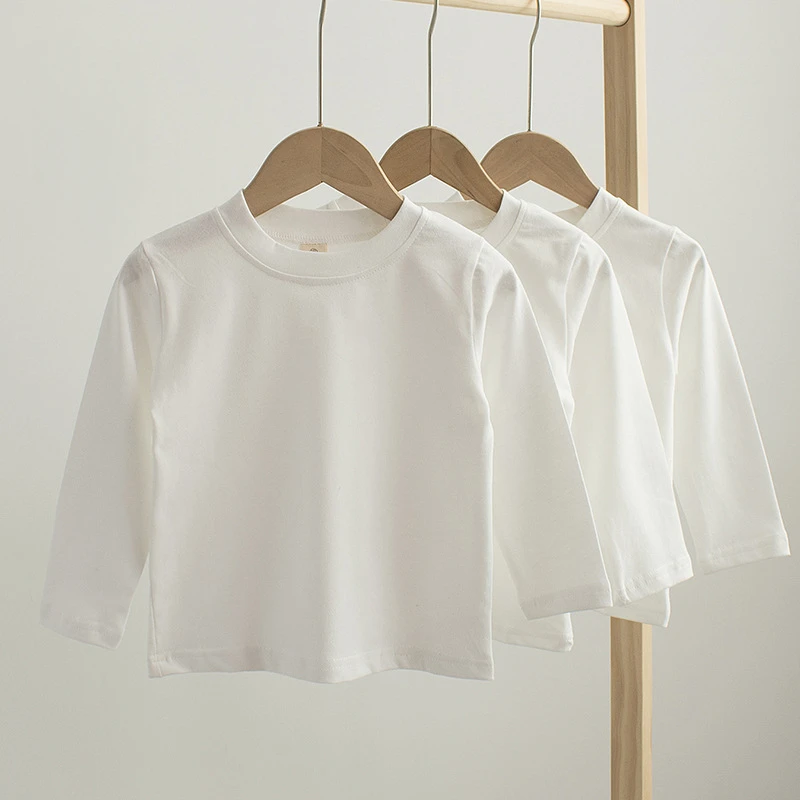 White T-shirt for Children Pure Cotton Long Sleeved Basic Multifunctional Casual Shirt
White T-shirt for Children Pure Cotton Long Sleeved Basic Multifunctional Casual Shirt