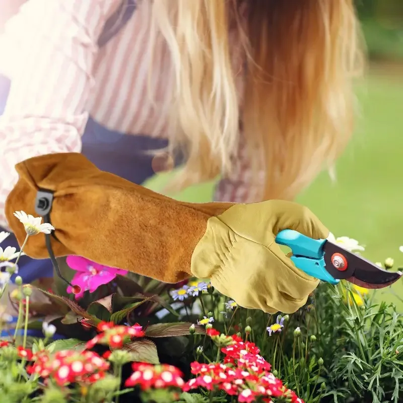 Long Gardening Gloves for Men & Women Cowhide Leather Rose Pruning Gloves Breathable Thorn Proof Gauntlet Glove
Long Gardening Gloves for Men & Women Cowhide Leather Rose Pruning Gloves Breathable Thorn Proof Gauntlet Glove