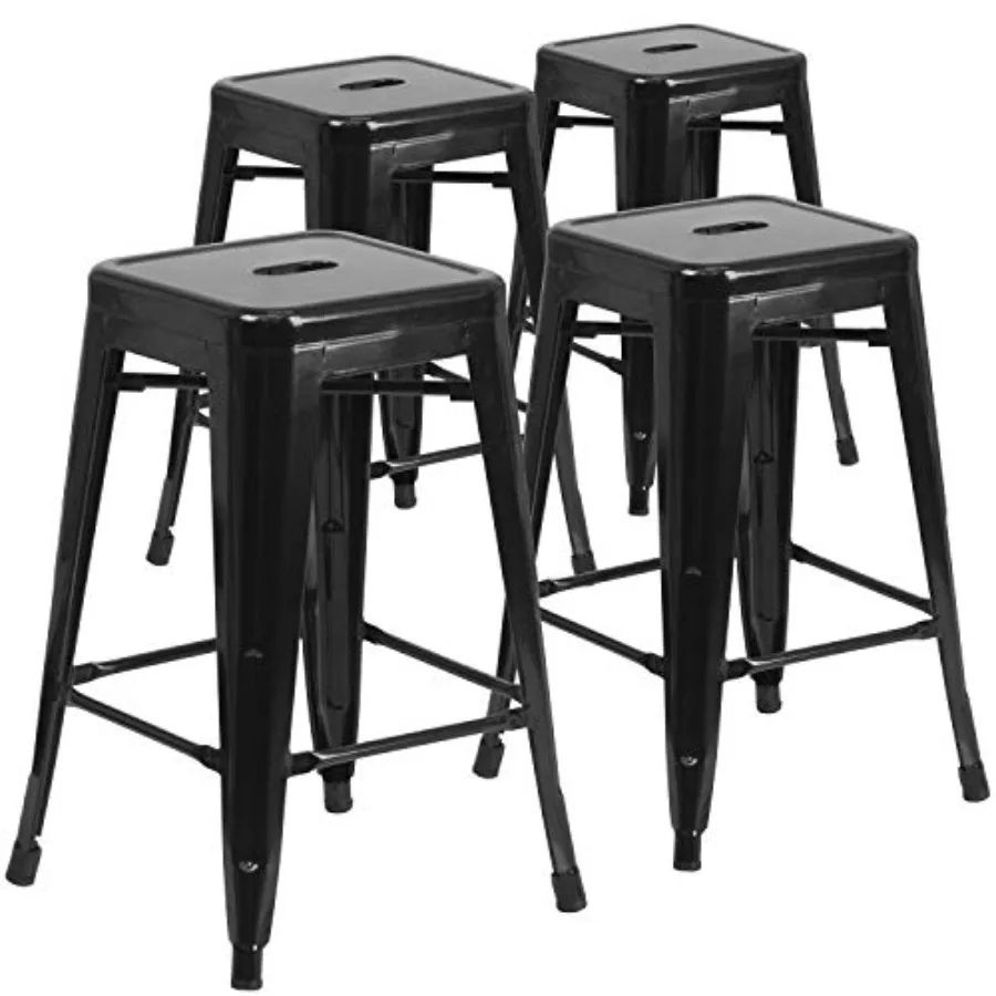 Lily 4 Pack Commercial Grade 24" High Backless Black Metal Indoor-Outdoor Counter Height Stool with Square Seat
Lily 4 Pack Commercial Grade 24" High Backless Black Metal Indoor-Outdoor Counter Height Stool with Square Seat