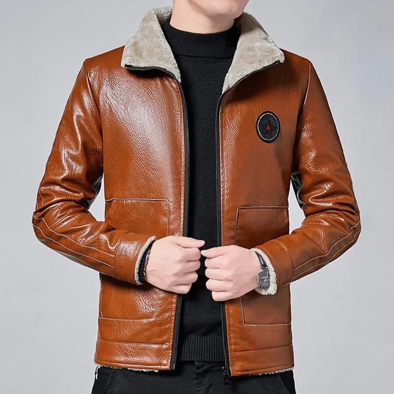Пальто Slim Fit Мотоциклетные пальто из искусственной кожи Высокое качество Мужские флисовые теплые кожаные пальто Мужские теплые кожаные куртки из искусственной кожи с меховым воротником
Пальто Slim Fit Мотоциклетные пальто из искусственной кожи Высокое качество Мужские флисовые теплые кожаные пальто Мужские теплые кожаные куртки из искусственной кожи с меховым воротником
