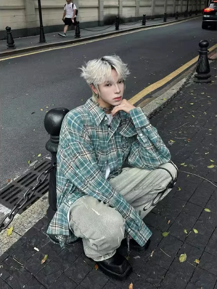 Cleanfit American Retro Blue Plaid Long Sve Men's irt High-End Sensation Frayed Couple's irt Spring Autumn Jaet
Cleanfit American Retro Blue Plaid Long Sve Men's irt High-End Sensation Frayed Couple's irt Spring Autumn Jaet