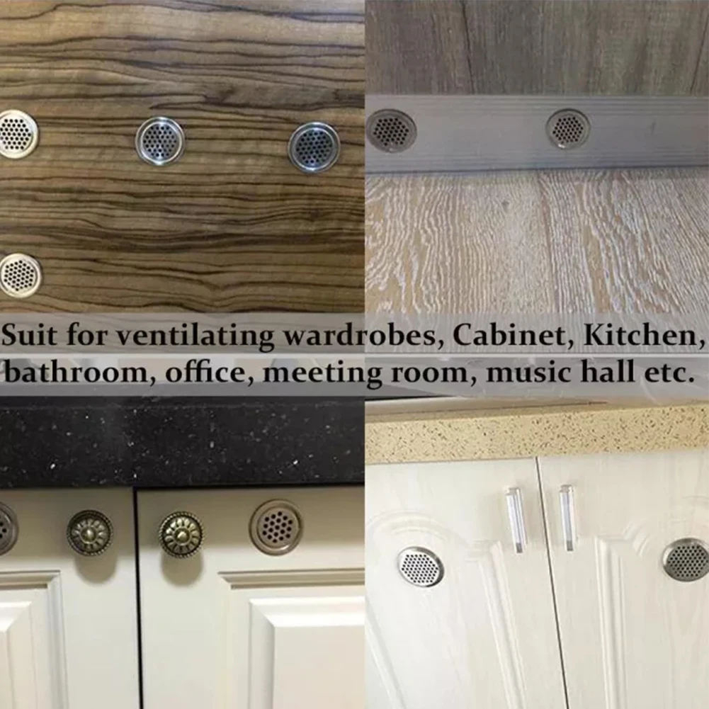 Vent Mesh Holes Ventilation Grilles with Easy to Install Dual Panel Screw Thread Design for 5 Wardrobe Shoe Cabinets
Vent Mesh Holes Ventilation Grilles with Easy to Install Dual Panel Screw Thread Design for 5 Wardrobe Shoe Cabinets