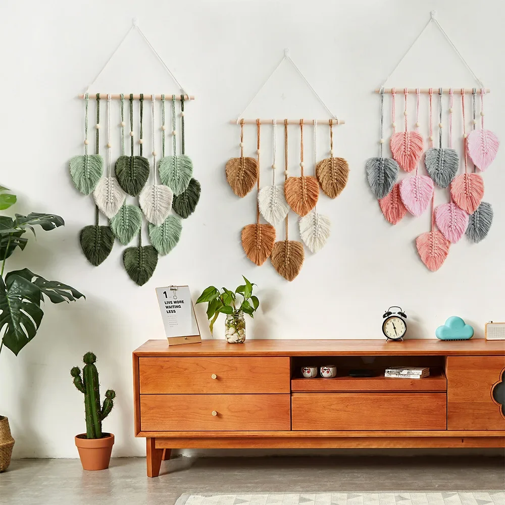 Leaf Macrame Wall Hanging Boho Room Home Decor Woven Aesthetic Wall Tapestry Home Living Room Wedding Decoration Gift
Leaf Macrame Wall Hanging Boho Room Home Decor Woven Aesthetic Wall Tapestry Home Living Room Wedding Decoration Gift