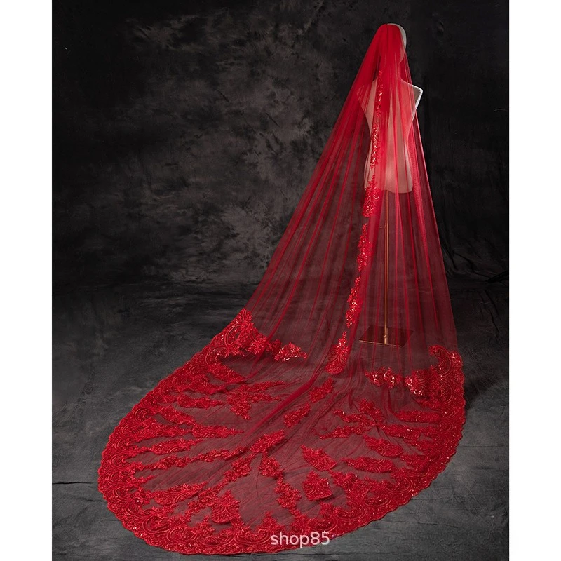 3x1.5Meters Red Bride Wedding Headdress Single-layer Long Main Wedding Dress Styling Tail Veil
3x1.5Meters Red Bride Wedding Headdress Single-layer Long Main Wedding Dress Styling Tail Veil