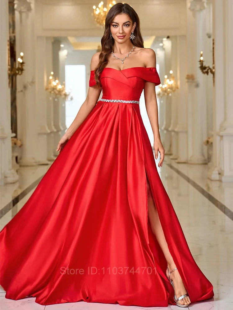 Sexy Off Shoulder Satin Evening Dress Mermaid for Women Side Slit Floor Length Backless Party Gown Elegant Luxury Vestido
Sexy Off Shoulder Satin Evening Dress Mermaid for Women Side Slit Floor Length Backless Party Gown Elegant Luxury Vestido