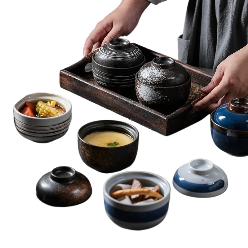 LMM Japanese-style ceramic small stew cup, bird's nest water barrier with cover bowl, soup cup, steamed egg cup, dessert bowl
LMM Japanese-style ceramic small stew cup, bird's nest water barrier with cover bowl, soup cup, steamed egg cup, dessert bowl