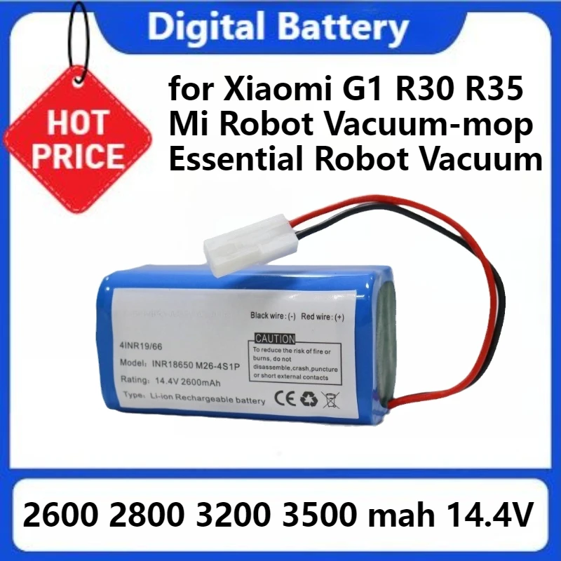4S1P Rechargeable Battery for Xiaomi G1 R30 R35 for Xiaomi Mi Robot Vacuum-mop Essential Robot Vacuum 14.4V 3500mah Battery
4S1P Rechargeable Battery for Xiaomi G1 R30 R35 for Xiaomi Mi Robot Vacuum-mop Essential Robot Vacuum 14.4V 3500mah Battery
