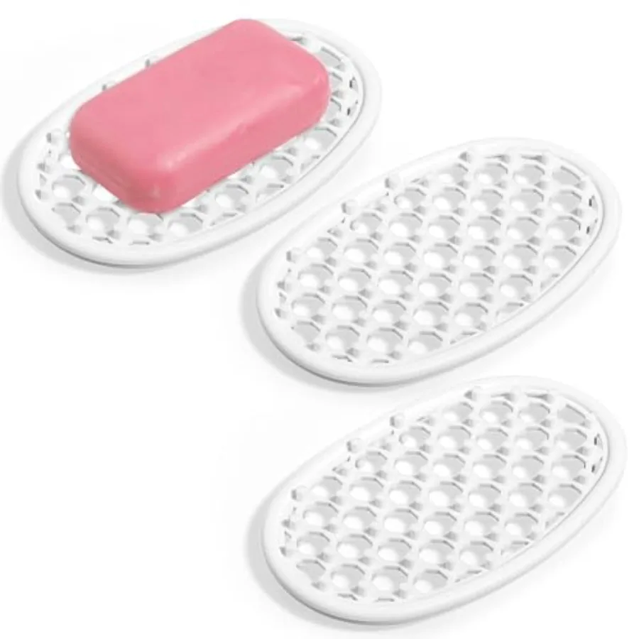 3PCS Soap Dish with Drainage Holes, Self Draining Silicone Soap Holder for Shower, Non-Slip Soaps Dish Tray for Bathroom Sink,
3PCS Soap Dish with Drainage Holes, Self Draining Silicone Soap Holder for Shower, Non-Slip Soaps Dish Tray for Bathroom Sink,