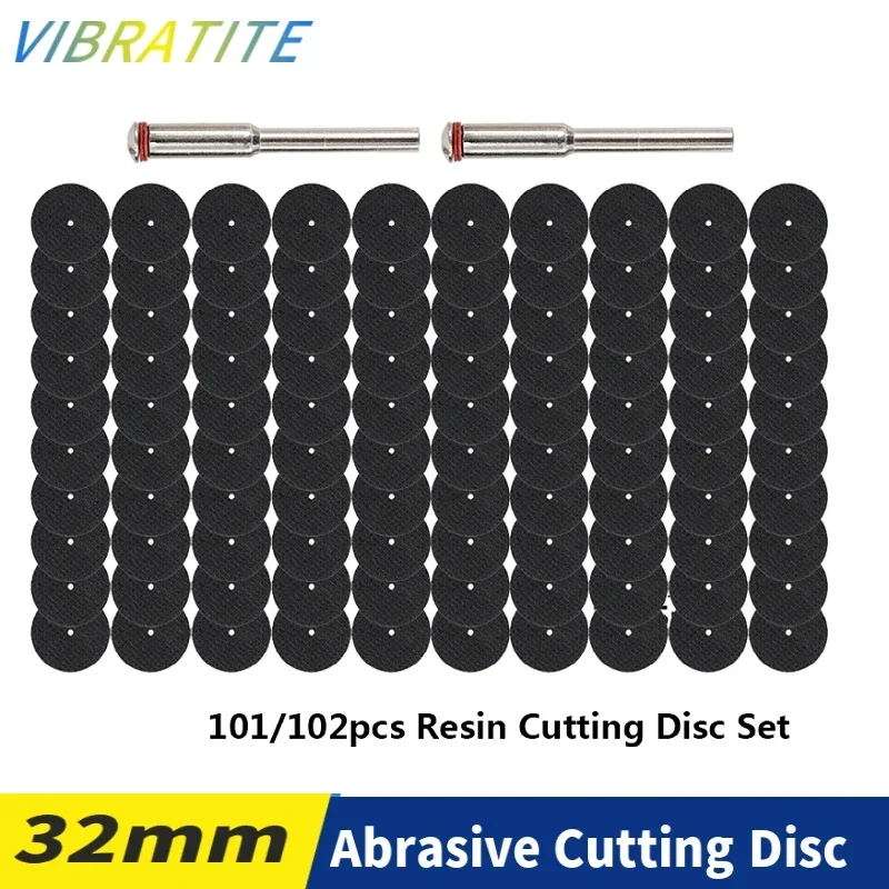 102Pcs Resin Abrasive Cutting Disc 32mm With Mandrels Grinding Wheels For Dremel Accessories Metal Cutting Rotary Tool Saw Blade
102Pcs Resin Abrasive Cutting Disc 32mm With Mandrels Grinding Wheels For Dremel Accessories Metal Cutting Rotary Tool Saw Blade