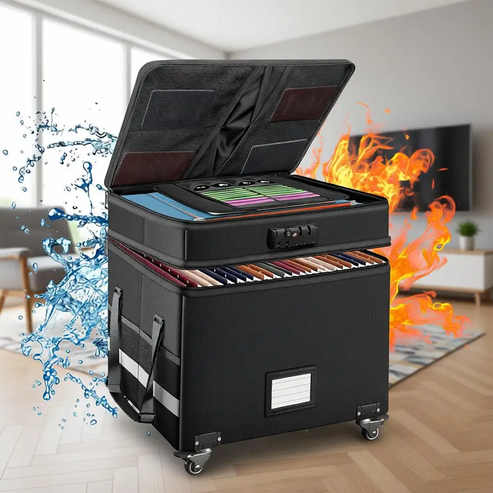 Secure 2-Layer Rolling File Box with Collapsible Storage Organizer, Large Portable Cabinet, Black, 16x13.8x12.2
Secure 2-Layer Rolling File Box with Collapsible Storage Organizer, Large Portable Cabinet, Black, 16x13.8x12.2