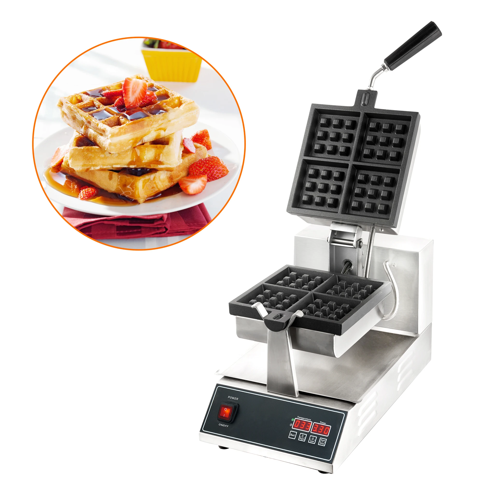 Snack Machines Square Waffle Maker Commercial Electric 4 Slice Belgian Waffle Making Machine
Snack Machines Square Waffle Maker Commercial Electric 4 Slice Belgian Waffle Making Machine
