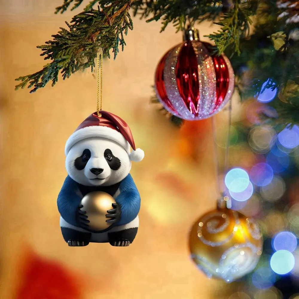 Fashion 2D Christmas Panda Ornament Cartoon Acrylic Car Panda Pendants Cute Xmas Hanging Ornament New Years
Fashion 2D Christmas Panda Ornament Cartoon Acrylic Car Panda Pendants Cute Xmas Hanging Ornament New Years