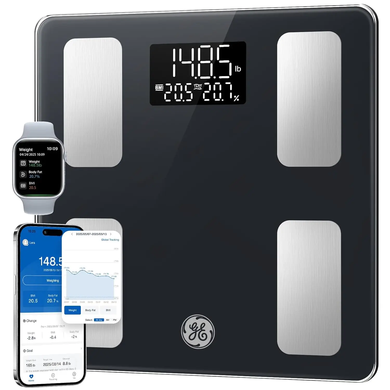 Smart Digital Bathroom Scale with Bluetooth App, LED Display for Weight, BMI, Fat & Muscle Mass - Accurate 400lb Capacity
Smart Digital Bathroom Scale with Bluetooth App, LED Display for Weight, BMI, Fat & Muscle Mass - Accurate 400lb Capacity