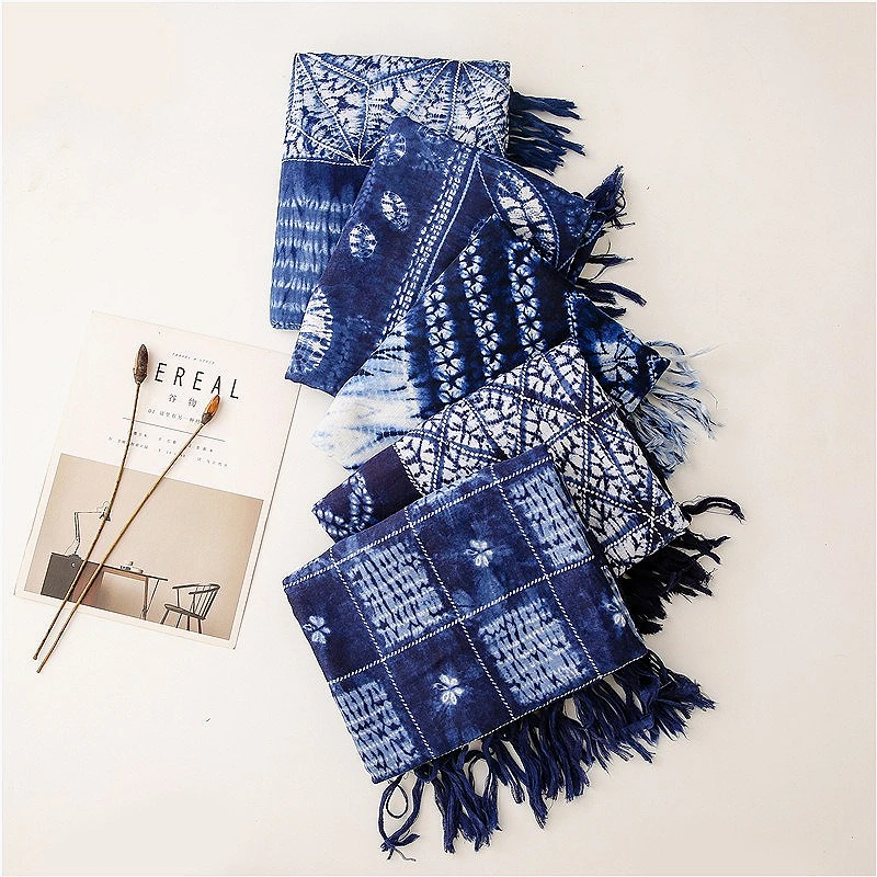 Fashion Famous Style Tie-dye Tone Cotton Linen Scarf Blue White Porcelain Series Mori Women Travel Shawl Accessories 100*160cm
Fashion Famous Style Tie-dye Tone Cotton Linen Scarf Blue White Porcelain Series Mori Women Travel Shawl Accessories 100*160cm
