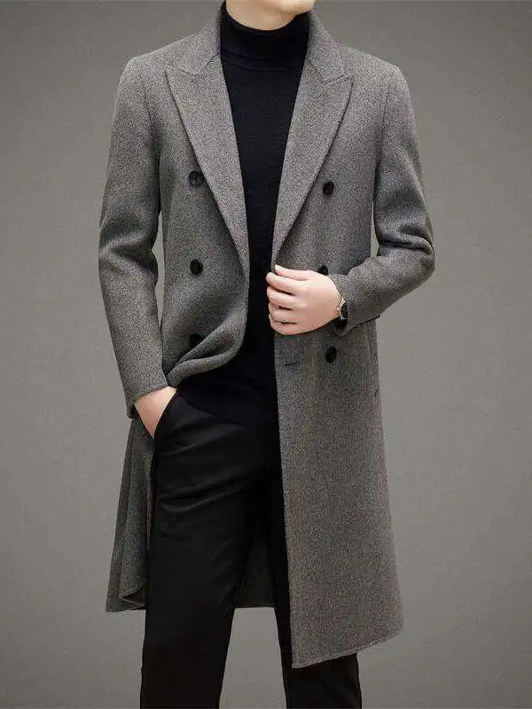 Double-Faced Woolen Men's Coat Autumn Winter Mid-Length Casual Suit Collar Windbreaker High Quality Polyester Fiber Coat
Double-Faced Woolen Men's Coat Autumn Winter Mid-Length Casual Suit Collar Windbreaker High Quality Polyester Fiber Coat
