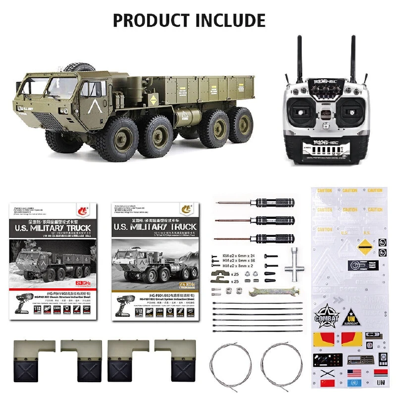 HG RC Cars P801 Military Truck M977 1/12 8-Wheel Full-Time Drive Military Truck , M983 Military Vehicle Toy, Electric Model Gift
HG RC Cars P801 Military Truck M977 1/12 8-Wheel Full-Time Drive Military Truck , M983 Military Vehicle Toy, Electric Model Gift
