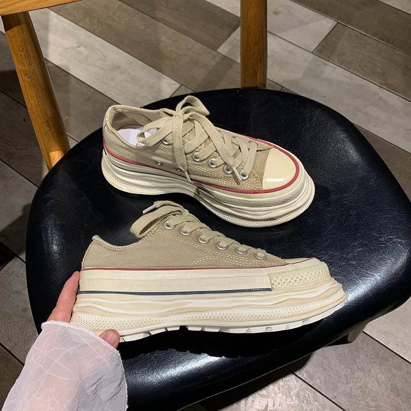 6CM New Women's Crab Green Platform Canvas Sneakers Lace-up Comfortable Shoes Fashion Outdoor Multi-functional Canvas Shoes
6CM New Women's Crab Green Platform Canvas Sneakers Lace-up Comfortable Shoes Fashion Outdoor Multi-functional Canvas Shoes
