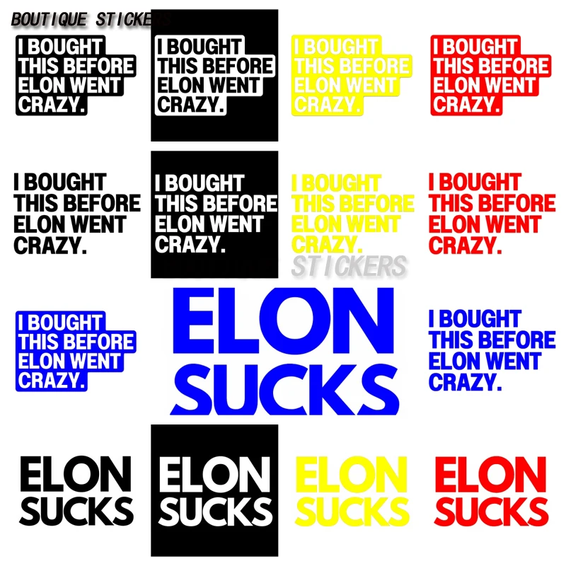 STATIC WINDOW CLING I Bought This Before Elon Went Crazy T E S L A Bumper Sticker I Bought This Before Elon ELON SUCKS 
STATIC WINDOW CLING I Bought This Before Elon Went Crazy T E S L A Bumper Sticker I Bought This Before Elon ELON SUCKS