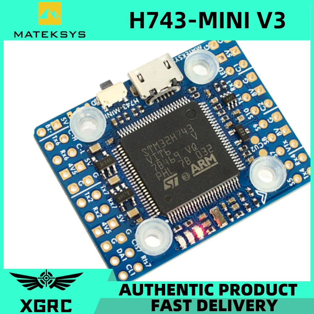 Matek H743-MINI V3 FC H743 Flight Controller 20x20mm ICM42688P ICM42605 Built-in OSD 11 PWM 2-8S Lipo For RC FPV Racing Drone
Matek H743-MINI V3 FC H743 Flight Controller 20x20mm ICM42688P ICM42605 Built-in OSD 11 PWM 2-8S Lipo For RC FPV Racing Drone