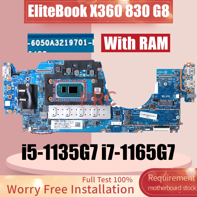 6050A3219701 For HP EliteBook X360 830 G8 Laptop motherboard i5 i7-11th Gen With RAM N01912-601 M46085-601 Notebook Mainboard
6050A3219701 For HP EliteBook X360 830 G8 Laptop motherboard i5 i7-11th Gen With RAM N01912-601 M46085-601 Notebook Mainboard
