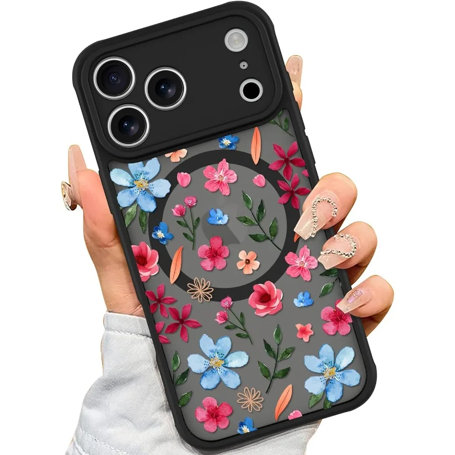 Magnetic Case Made for iPhone 17 Pro with MagSafe Compatibility Cute Pink Blue Flower Floral Pattern Soft TPU Bumper and Hard P
Magnetic Case Made for iPhone 17 Pro with MagSafe Compatibility Cute Pink Blue Flower Floral Pattern Soft TPU Bumper and Hard P