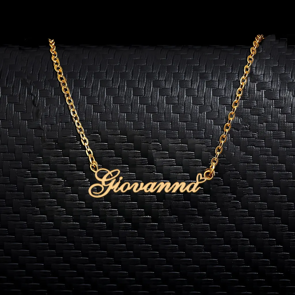 AOLOSHOW Giovanna with Heart Name Necklace Personalized for Women Stainless Steel Engraved Gold color Pendant Jewelry Gift
AOLOSHOW Giovanna with Heart Name Necklace Personalized for Women Stainless Steel Engraved Gold color Pendant Jewelry Gift